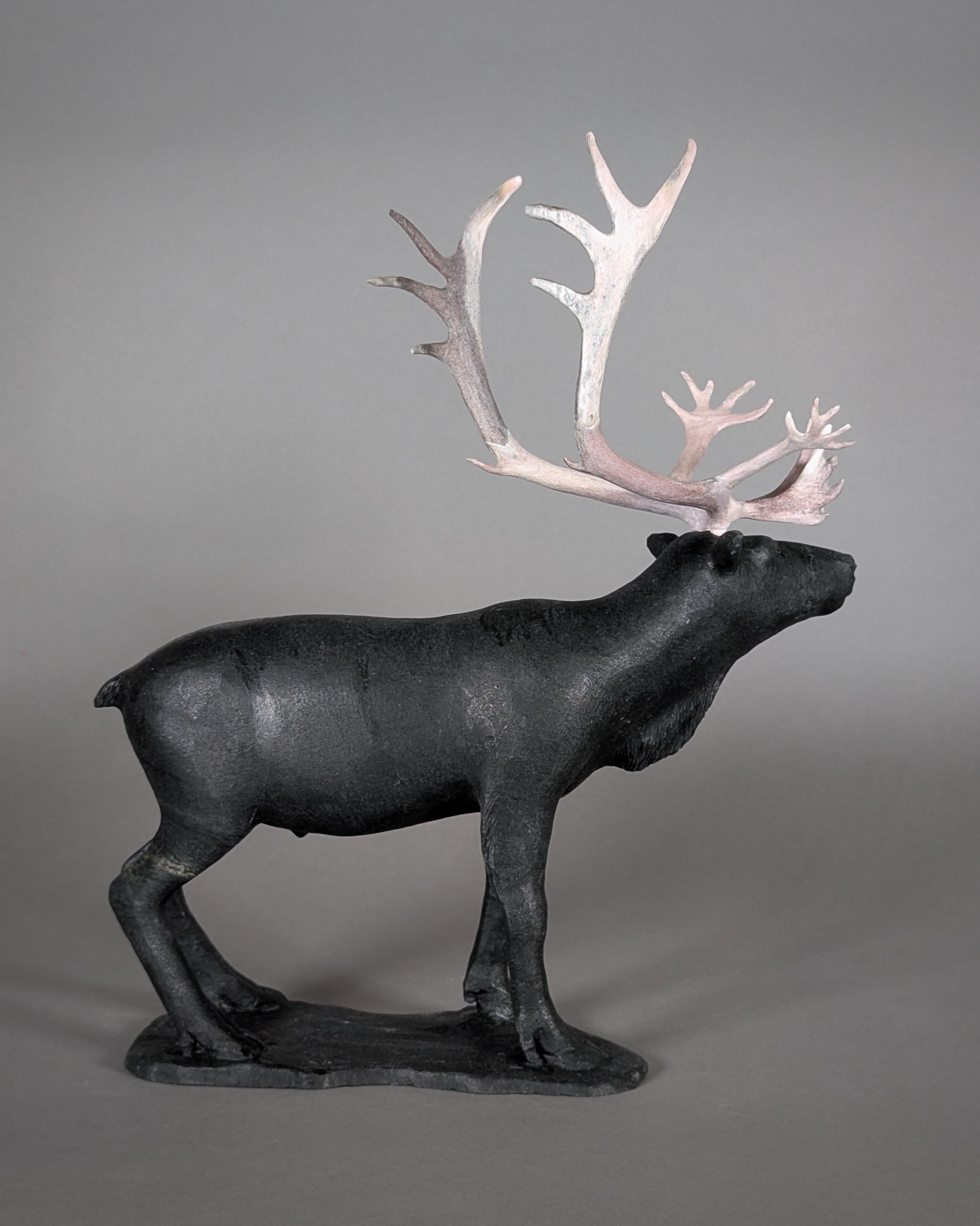 Paul Malliki Male Caribou Sculpture Inuit Art Canada