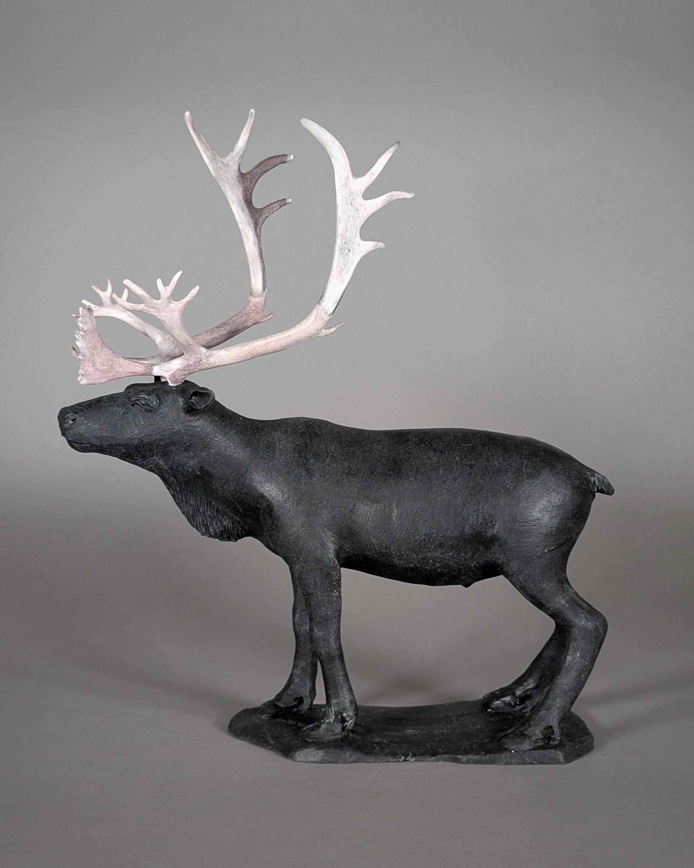 Paul Malliki Male Caribou Sculpture Inuit Art Canada