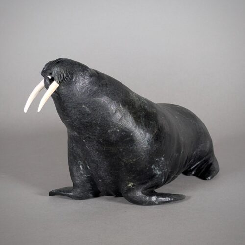 Paul Malliki Male Walrus Sculpture Inuit Art Canada