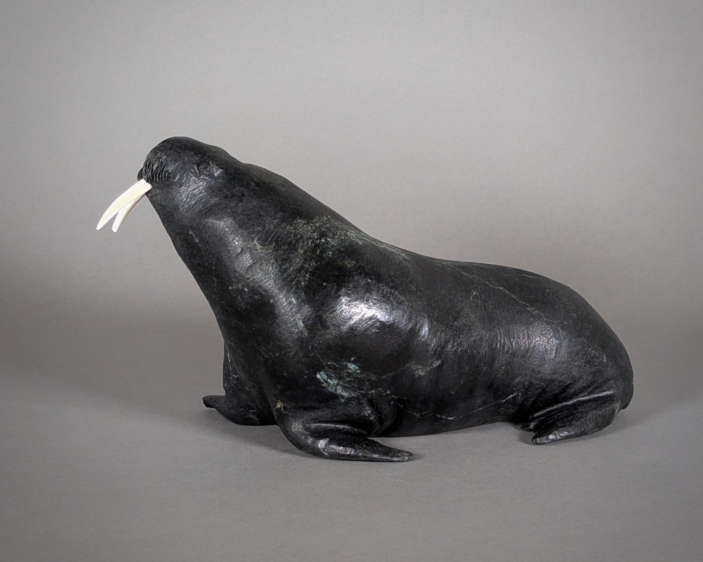 Paul Malliki Male Walrus Sculpture Inuit Art Canada