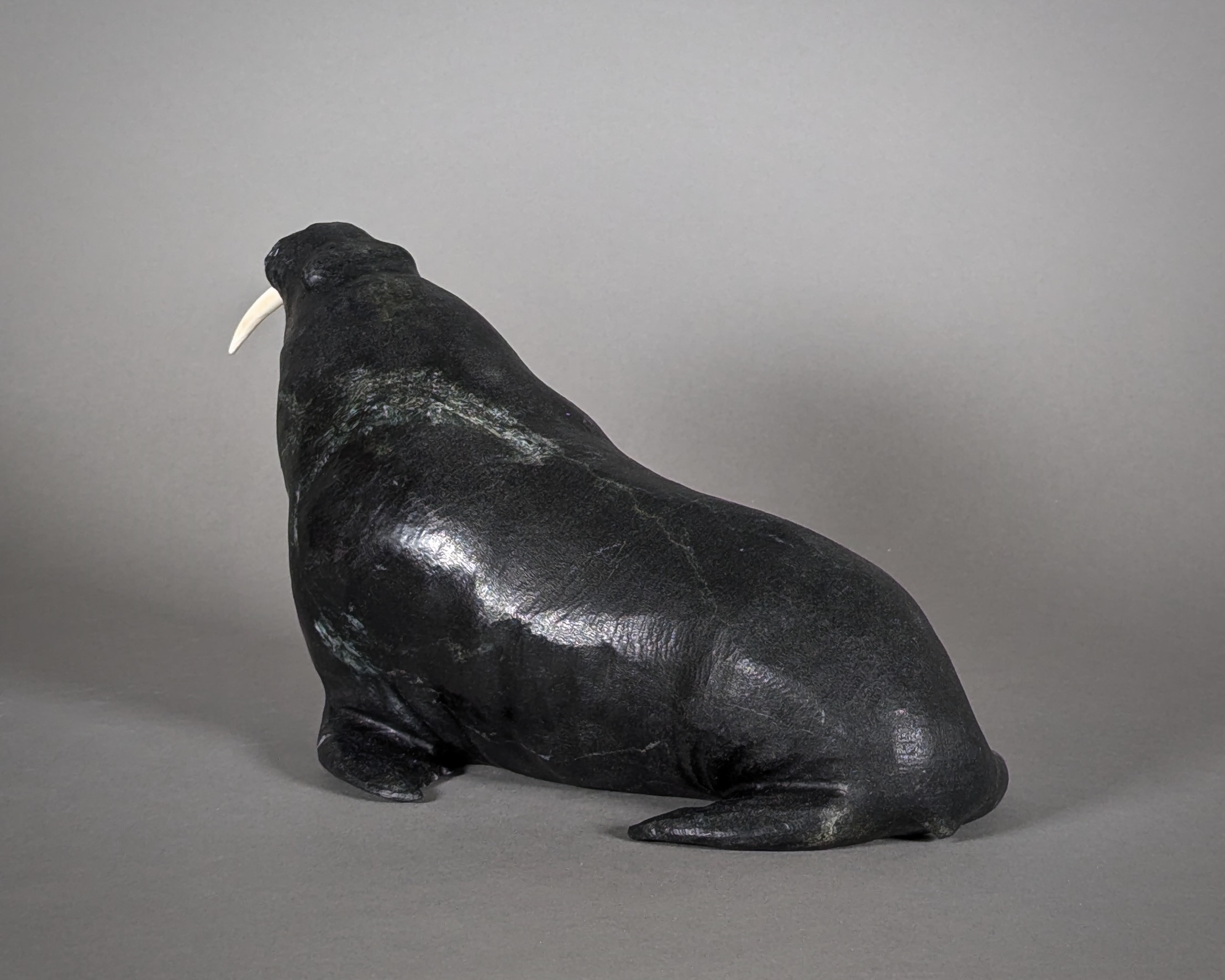 Paul Malliki Male Walrus Sculpture Inuit Art Canada