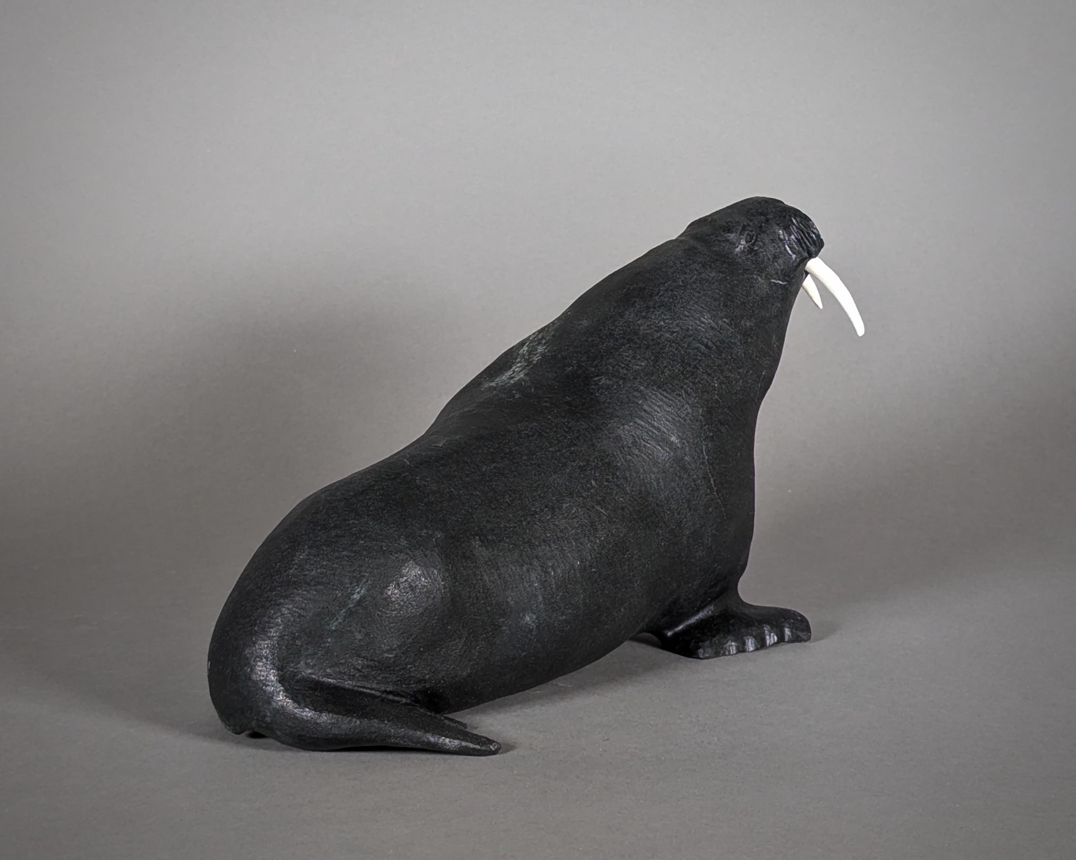 Paul Malliki Male Walrus Sculpture Inuit Art Canada