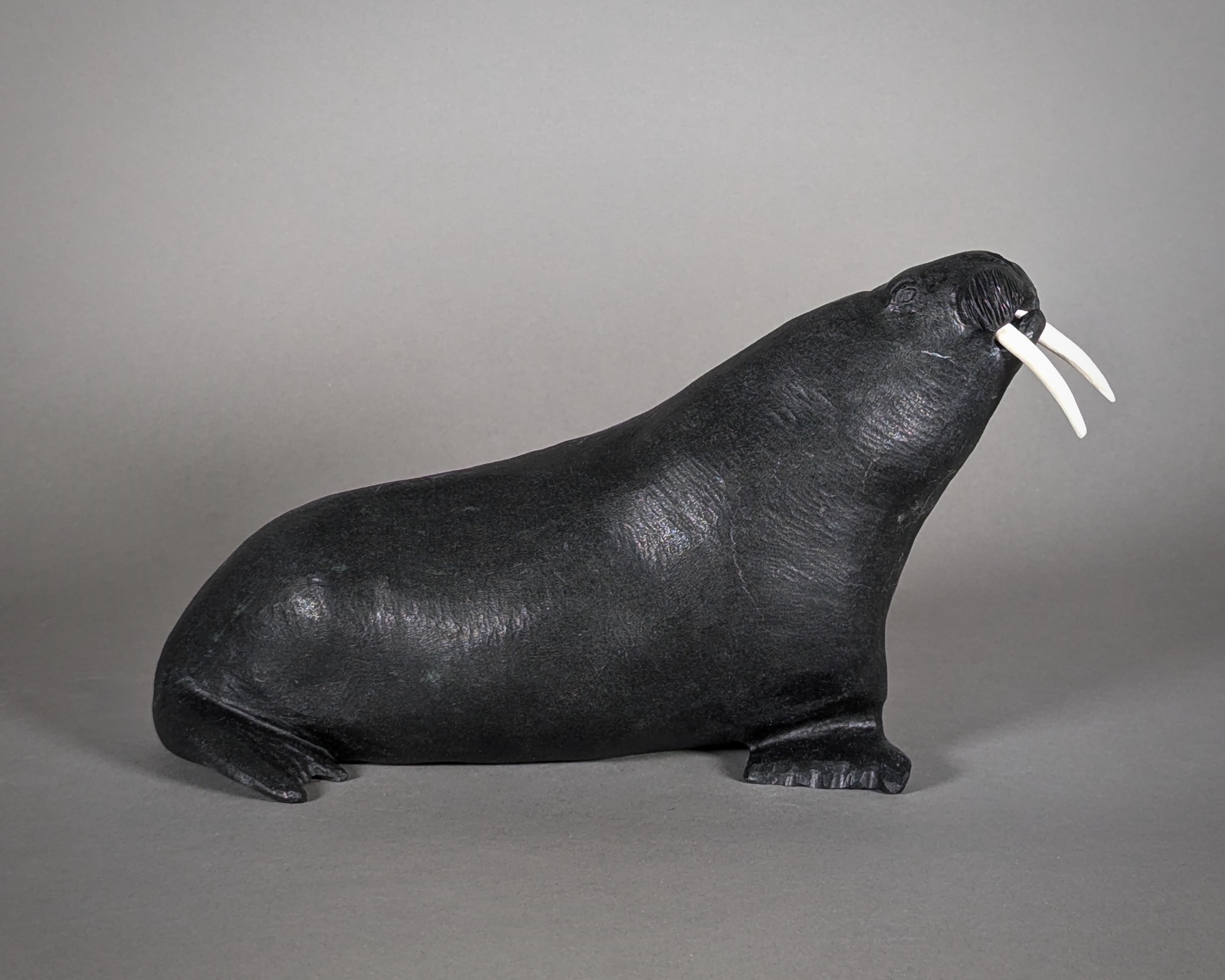 Paul Malliki Male Walrus Sculpture Inuit Art Canada