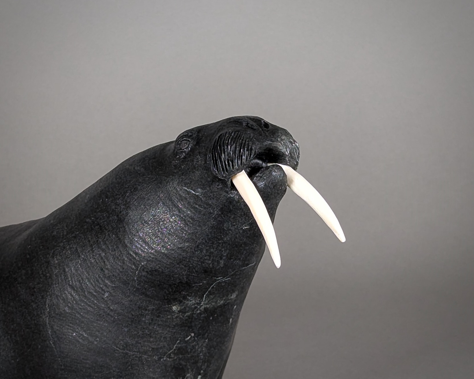 Paul Malliki Male Walrus Sculpture Inuit Art Canada