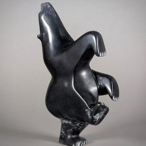Dancing Bear Sculpture by Inuit Artist Joanie Ragere