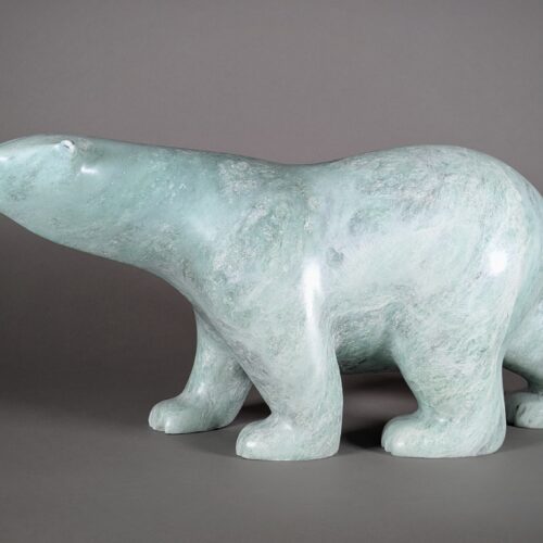 Walking Polar Bear Sculpture by Inuit artist Ashevak Adla