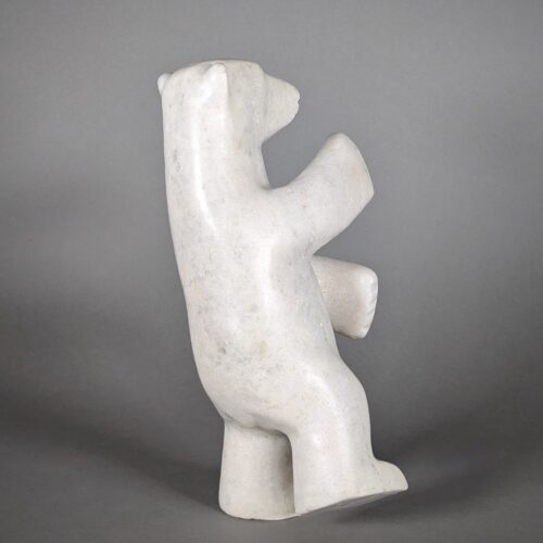 Dancing Polar Bear in Marble Inuit Sculpture Kooyoo Peter
