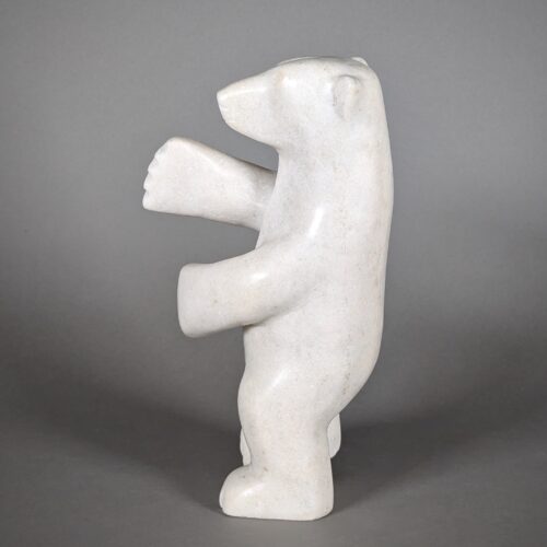 Dancing Polar Bear in Marble Inuit Sculpture Kooyoo Peter